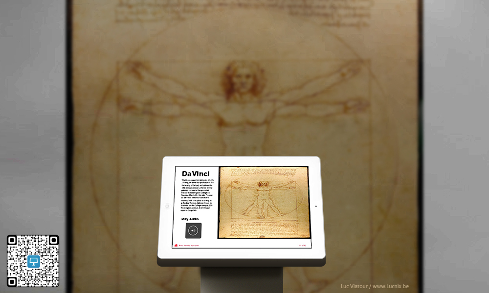 Vitruvian Man QR Code kiosk